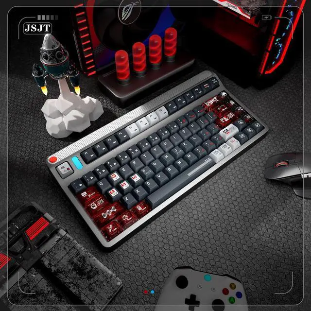 Alt view image 5 of 5 - JSJT Clear PC Through Keycaps + PBT Keycaps,Moon Project Theme Keycaps 183 Keys Cherry Profile Keycap Set for MX Switch Mechanical Keyboards(Only Keycaps)