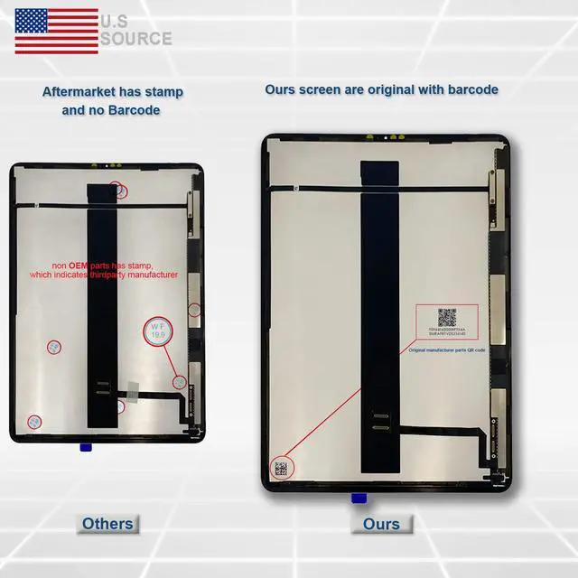 Alt view image 3 of 4 - Lenwell Original OEM Pull Screen Replacement for iPad Pro 12.9 3rd and 4th Gen True Original OEM Display Digitizer LCD Screen Touch Assembly A1876 A1895 A2014 A2069 A2229 A2232 with Premium Repair Kit