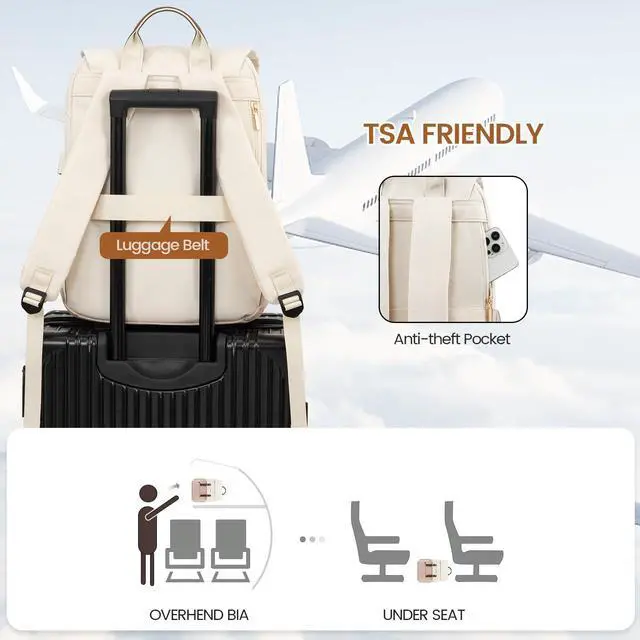 Alt view image 3 of 5 - LOVEVOOK Travel Laptop Backpack Purse for Women Fashion Vintage Computer Backpack 15.6 Inch Large Teacher Nurse Backpack Casual Daypack for Business Work College