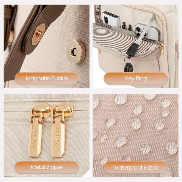 Alt view image 4 of 5 - LOVEVOOK Travel Laptop Backpack Purse for Women Fashion Vintage Computer Backpack 15.6 Inch Large Teacher Nurse Backpack Casual Daypack for Business Work College