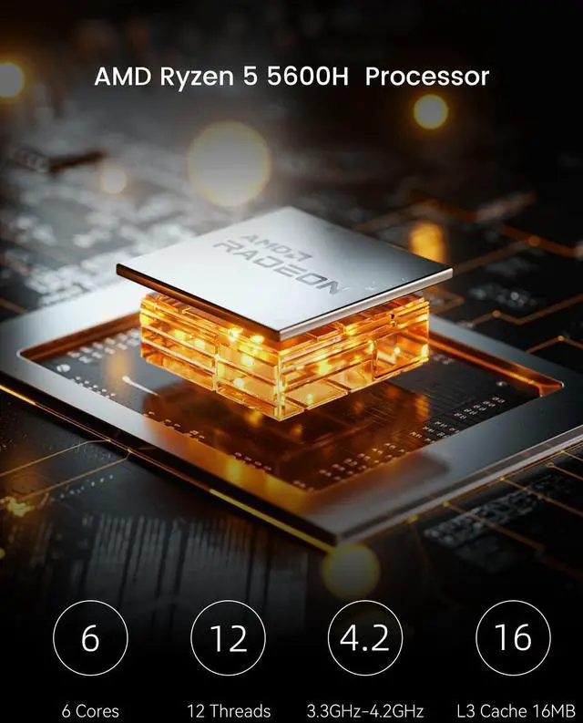 Alt view image 2 of 5 - MINISFORUM Mini Server UM560 XT AMD Ryzen 5 5600H Mini PC 16GB RAM 512GB PCIe SSD Mini Computer, 2.5G Intel NIC, 2 X HDMI & USB-C, 6 X USB Port,Small Form Factor