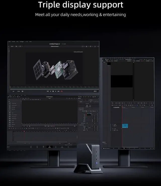 Alt view image 5 of 5 - MINISFORUM Mini Server UM560 XT AMD Ryzen 5 5600H Mini PC 16GB RAM 512GB PCIe SSD Mini Computer, 2.5G Intel NIC, 2 X HDMI & USB-C, 6 X USB Port,Small Form Factor