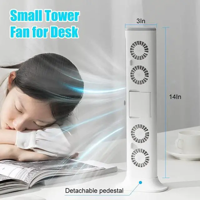 Alt view image 3 of 5 - NORMIA RITA Clip On Computer Fan, Bladeless Monitor Clip On Fan Personal Cooling Fan for Office, Quiet USB Desk Fan Small Tower Fan for Desk, Suitable for Flat and Curved Monitor, Laptop