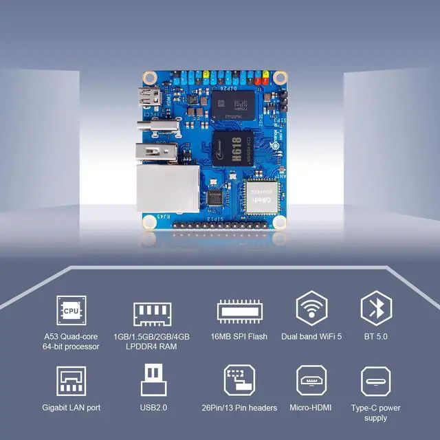 Alt view image 3 of 5 - Orange Pi Zero 3 1GB Kit LPDDR4 Allwinner H618 4-Core 64 Bit Single Board Computer with Expansion Board and Power Supply, WiFi 5.0/Bluetooth 5.0, Development Board Run Linux/Debian/Ubuntu/Android