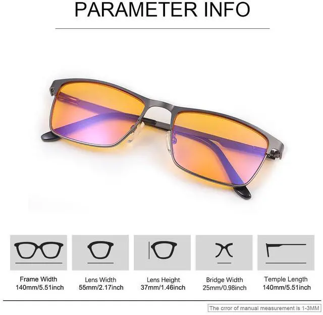 Alt view image 2 of 5 - PEEPAI Blue Light Blocking Glasses UV400 Anti Eyestrain Computer Gaming Blue Light Screen Blocker Metal Eyewear for Men Women