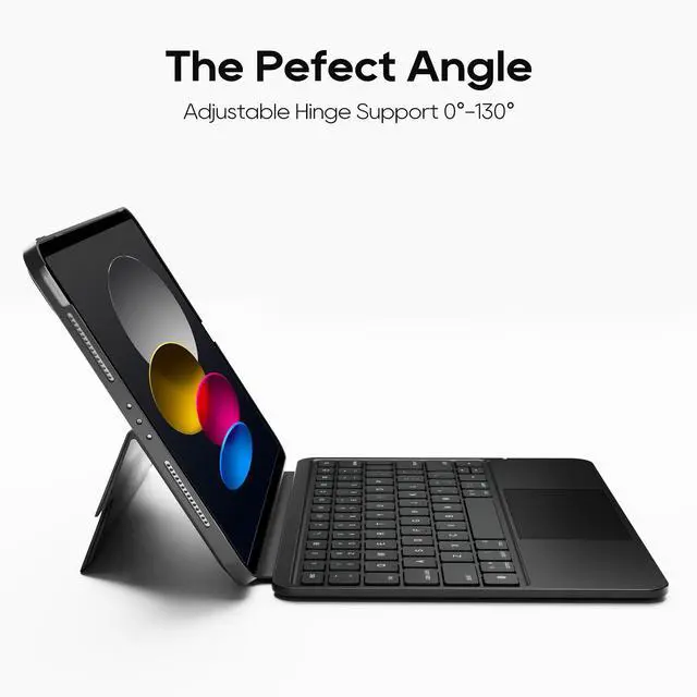 Alt view image 3 of 5 - pekarejue Detachable Keyboard Case for iPad 10th Generation 2022 10.9-inch: Magnetic & Slim & Round Protective Cover with Trackpad, RGB Backlight
