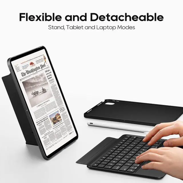 Alt view image 4 of 5 - pekarejue Detachable Keyboard Case for iPad 10th Generation 2022 10.9-inch: Magnetic & Slim & Round Protective Cover with Trackpad, RGB Backlight