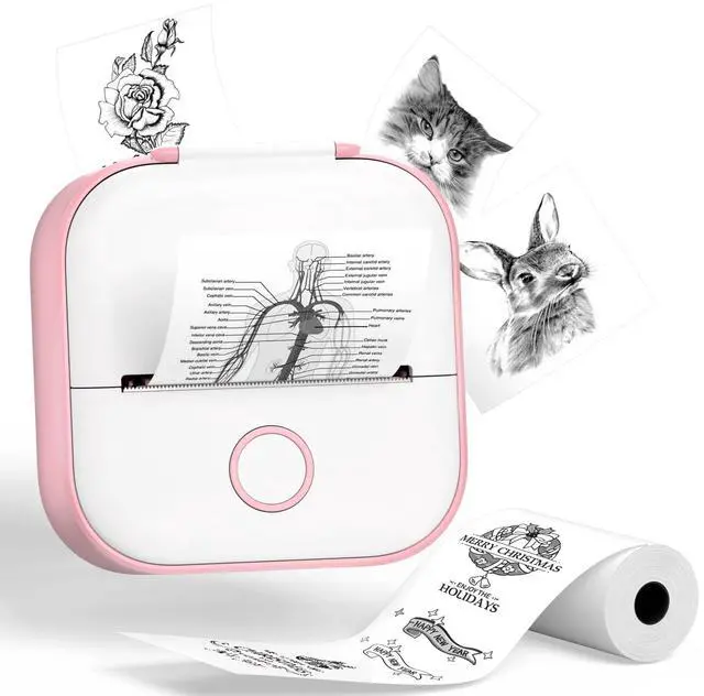 Main image of Phomemo Sticker Printer- Print Pods Mini Sticker Printer Maker T02, Bluetooth Thermal Pocket Printer for Study Notes, Stickers, Photos, DIY Printing, Pink