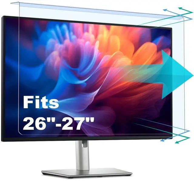 Main image of 2 Pack Anti-Blue Light & Anti-Scratch Screen Protector Shield for 27 Inches Desktop Computer Monitor, Hanging Block Filter Panel for Eye Protection