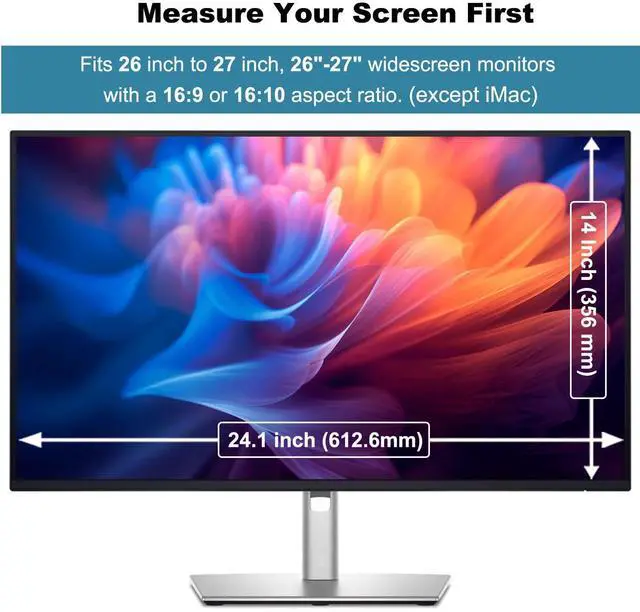 Alt view image 3 of 5 - 2 Pack Anti-Blue Light & Anti-Scratch Screen Protector Shield for 27 Inches Desktop Computer Monitor, Hanging Block Filter Panel for Eye Protection