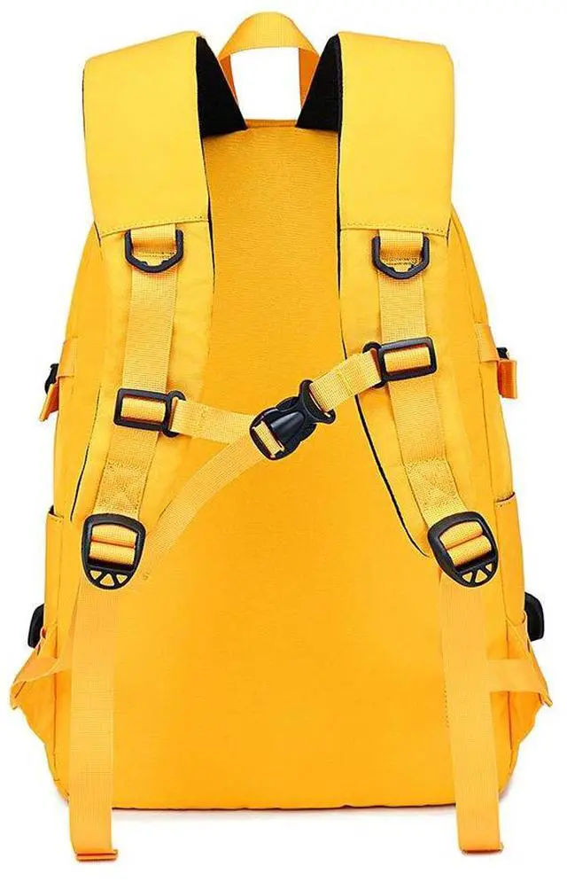 Alt view image 5 of 5 - AGOWOO College Backpack Teen Lightweight School Book Bag with USB Charger Port Casual Daypack (Yellow) for Women Men Youth