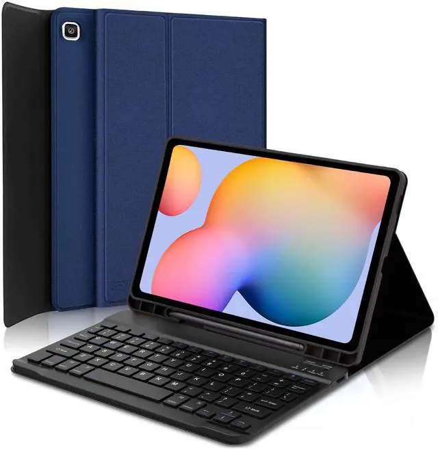 Main image of Keyboard Case for Galaxy Tab S6 Lite 10.4 in, Samsung S6 Lite Case with Keyboard 2024/2022/2020, Wireless Keyboard for Samsung Tab S6 Lite with Pen Holder Smart Tablet Cover for S6 Lite 10.4 Navy Blue