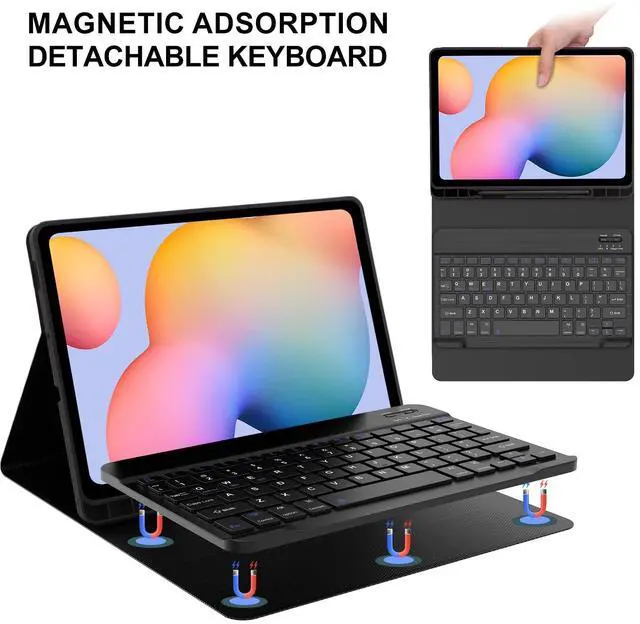 Alt view image 5 of 5 - Keyboard Case for Galaxy Tab S6 Lite 10.4 in, Samsung S6 Lite Case with Keyboard 2024/2022/2020, Wireless Keyboard for Samsung Tab S6 Lite with Pen Holder Smart Tablet Cover for S6 Lite 10.4 Navy Blue