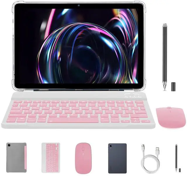 Main image of Redbeat Tablet C1, 8-inch 2-in-1 Android 14 HD Screen Tablets, 6GB RAM, 64GB Storage, Expandable to 1TB, Dual Camera, 4G LTE Dual Sim, Face Unlock, GPS, Includes Leather Case, Keyboard, Mouse & Stylus