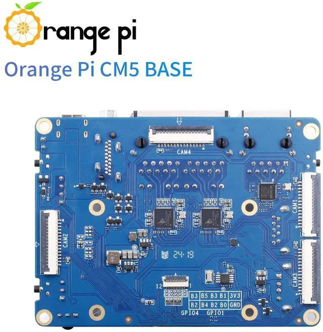Alt view image 2 of 5 - Orange Pi CM5 Base Board - Rich Interface, Two 2.5G High-Speed LAN, One Gigabit LAN, 3 * 100 Pin and Four Camera Ports