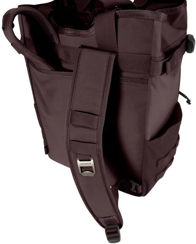 Alt view image 3 of 5 - Carhartt 28L Nylon Cinch-Top Convertible Tote Backpack, Durable Pack with Laptop Sleeve, Port, One Size