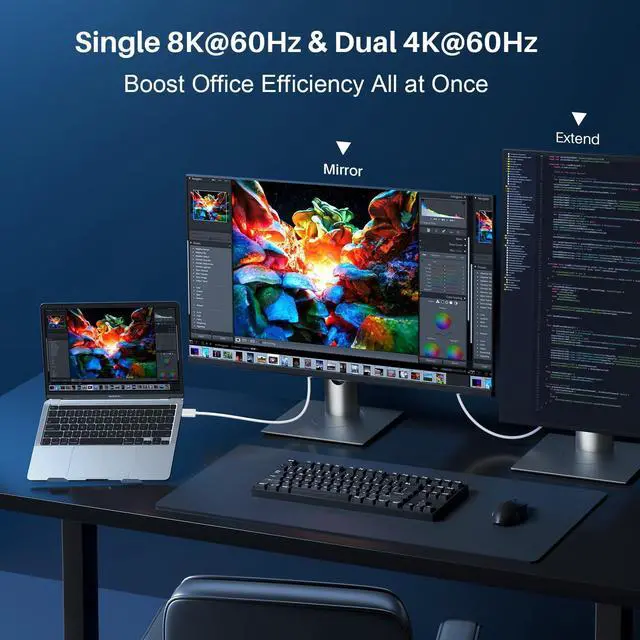 Alt view image 3 of 4 - USB 4 Cable(5FT, 2-Pack, 240W) for Thunderbolt 4, Support Dual 4K/5K Display & 40Gbps Sync Data Fast Transfer, White USBC to USBC Cable Compatible for MacBook/iPhone 16/5K2K Monitor/SSD/Docking/Hubs