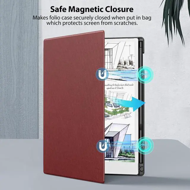 Alt view image 5 of 5 - TiMOVO Case for Remarkable Paper Pro 11.8Inch 2024, Lightweight Hard Back Shell Protective Book Folio Cover with Pen Holder for Remarkable Paper Pro Color Tablet, Support Auto Wake/Sleep, Wine Red