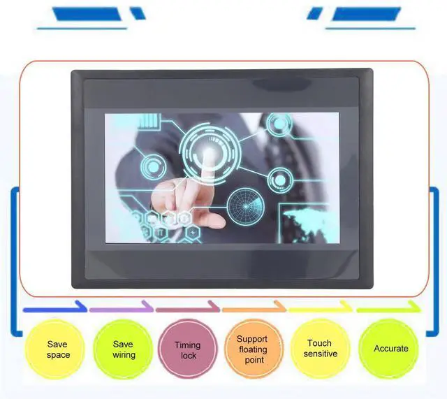 Alt view image 2 of 5 - 7 Inch TFT LCD PLC with 12 Inputs 8 Outputs Industrial HMI Panel Display for FX3U 20 40 48MRT DC4V 1A HMI TFT LCD Screen Resistive Touch Panel