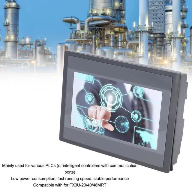 Alt view image 3 of 5 - 7 Inch TFT LCD PLC with 12 Inputs 8 Outputs Industrial HMI Panel Display for FX3U 20 40 48MRT DC4V 1A HMI TFT LCD Screen Resistive Touch Panel