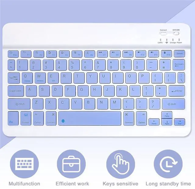 Alt view image 4 of 5 - XCHYTECHER Keyboard Case for  Fire HD 10/10 Plus 10.1 inch, Detachable Keyboard with Type-C Charging Port Cover (Purple+Purple)
