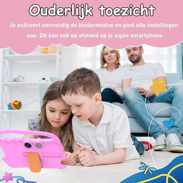 Alt view image 4 of 5 - WUIUHOU Kids Tablet, Toddler Tablet, 7-inch Tablet, 4GB + 32GB Android 12 Tablet, WiFi Dual Camera, HD IPS Safety Eye Protection Screen, Parental Control APP, Latest Model Kid Tablets. (Pink)