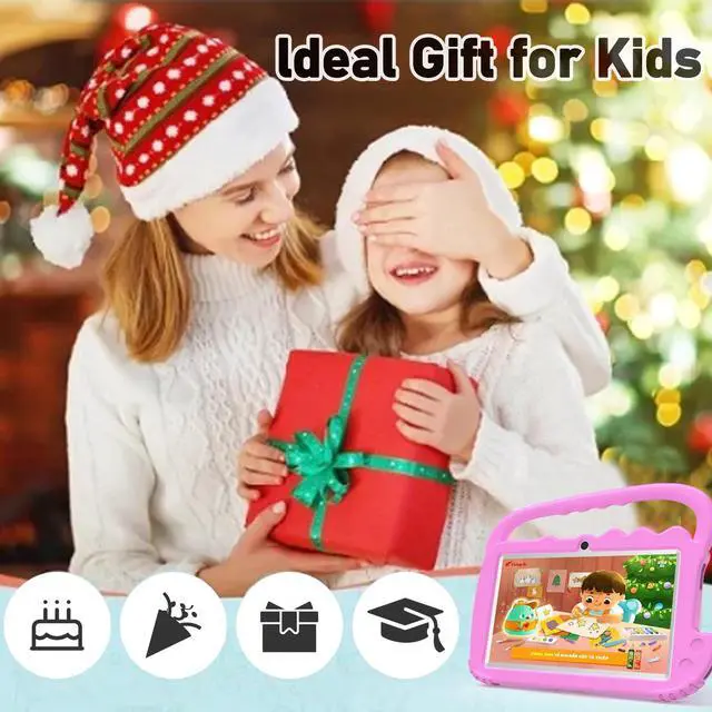 Alt view image 5 of 5 - WUIUHOU Kids Tablet, Toddler Tablet, 7-inch Tablet, 4GB + 32GB Android 12 Tablet, WiFi Dual Camera, HD IPS Safety Eye Protection Screen, Parental Control APP, Latest Model Kid Tablets. (Pink)