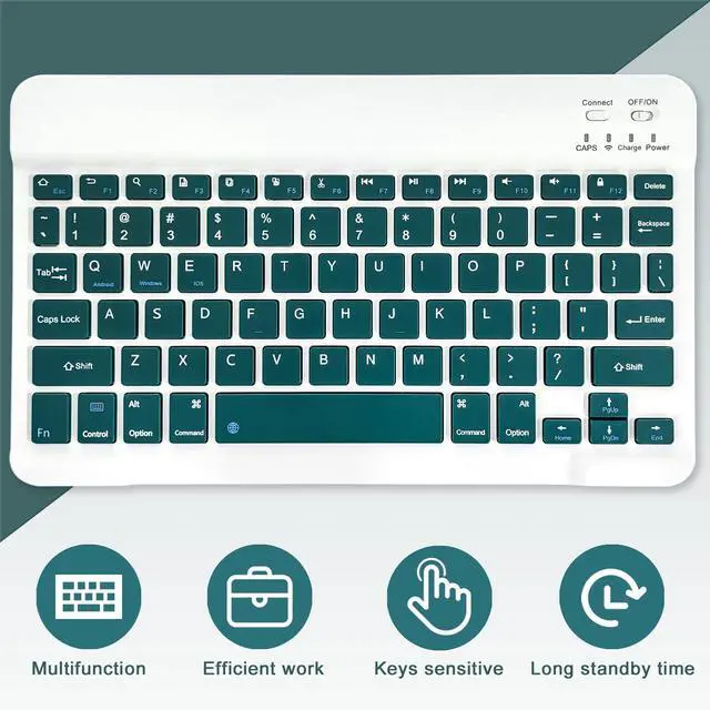 Alt view image 4 of 5 - XCHYTECHER Keyboard Case for  Fire HD 10/10 Plus 10.1 inch, Detachable Keyboard with Type-C Charging Port Cover (Dark Green+Dark Green)