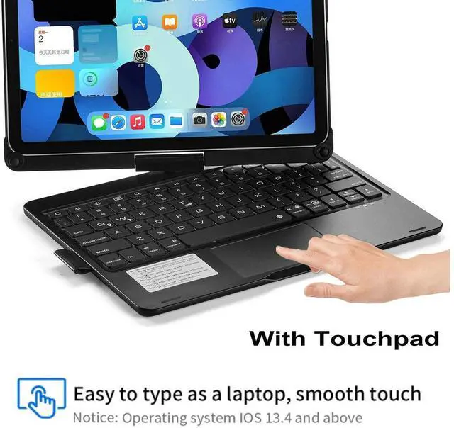 Alt view image 2 of 5 - Keyboard case for iPad Mini 7 A17 Pro/Mini 6 Rotating,Touchpad Keyboard Case for iPad Mini 7th/6th Generation 8.3-inch with Trackpad Backlight Rotatable, Silver