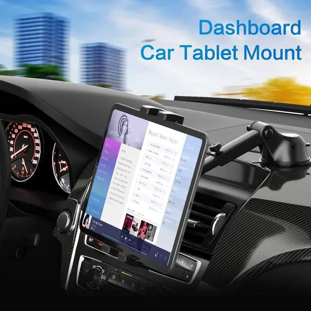 Alt view image 5 of 5 - YOOZ Dashboard Car Tablet Mount Suction [Telescopic Adjustable Arm] Car Dash Windshield Tablet Holder for iPad Pro 12.9 Air Mini, Galaxy Tabs, Fold, iPhone, 4-13" Tablets & Phones
