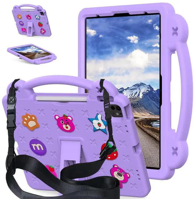 Main image of YRH Kids Case for iPad Air 13 inch M2/M3 (2024/2025), for iPad Pro 13 inch 7th Gen M4 (2024)/Pro 12.9 inch (2022/2021/2020), Purple