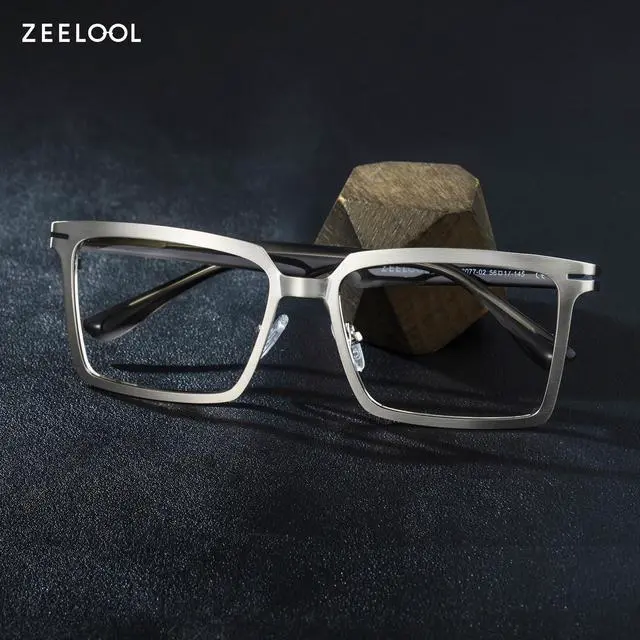 Alt view image 3 of 5 - Zeelool Blue Light Glasses for Men Classic Rectangle Blue Light Blocking Glasses TV Phone Computer Gaming Glasses Sharma ZJGM883077-02 Silver