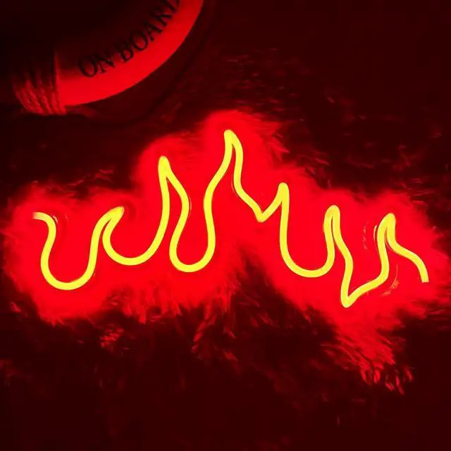 Main image of VVKOWSG Sport LED Neon Sign Super Bright Acrylic Handmade Ball Led Light Neon Lights Sport Signs for Shop Window Store Display Beer Bar Nightclub Grand Opening Gift (Flame)