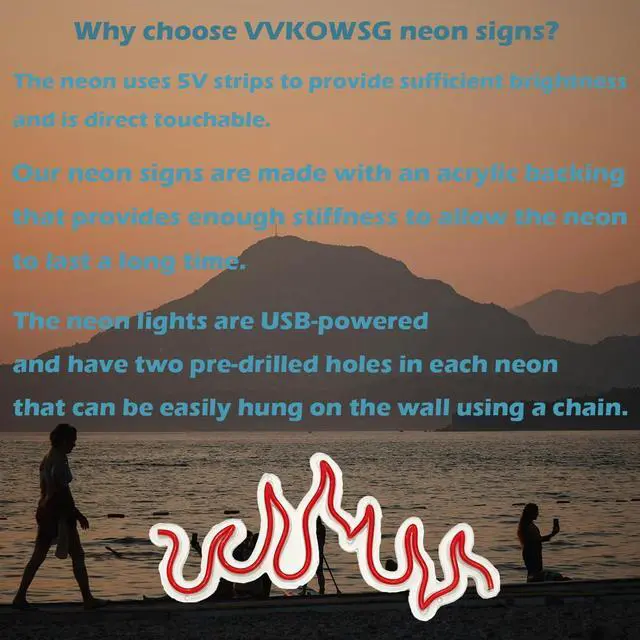 Alt view image 4 of 7 - VVKOWSG Sport LED Neon Sign Super Bright Acrylic Handmade Ball Led Light Neon Lights Sport Signs for Shop Window Store Display Beer Bar Nightclub Grand Opening Gift (Flame)