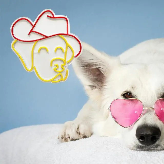 Alt view image 6 of 7 - VVKOWSG Cowgirl Hat LED Neon Sign Super Bright Acrylic Dimmable Cowboy Neon Light for Shop Window Store Display Beer Bar Nightclub Grand Opening Gift (Cowboy Hat Dog)