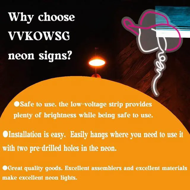 Alt view image 4 of 7 - Cowgirl Hat LED Neon Sign Super Bright Acrylic Dimmable Cowboy Neon Light for Shop Window Store Display Beer Bar Nightclub Grand Opening Gift (Pink cowgirl hat 2)