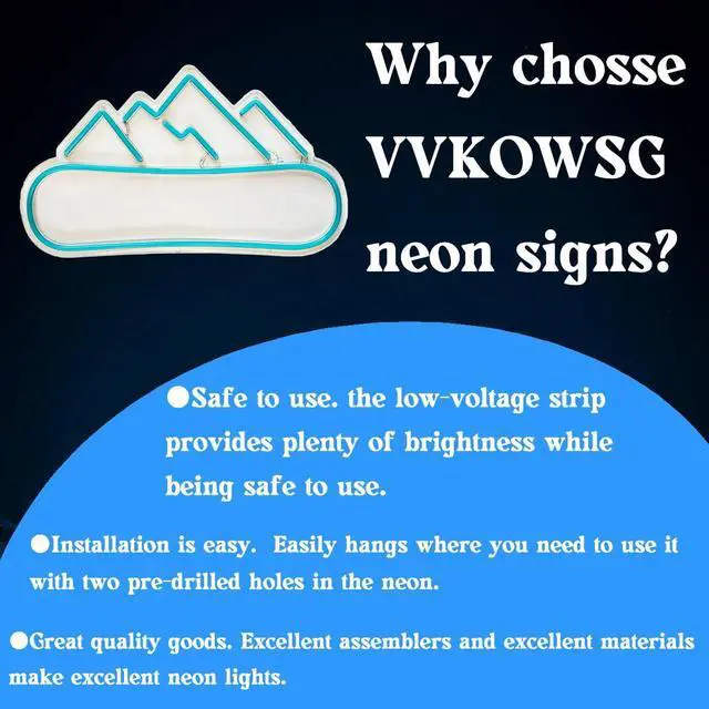 Alt view image 4 of 7 - Snowboarding LED Neon Sign Super Bright Acrylic Dimmable Snowy Mountain Led Light Size 15.7x8.6 in Skiing Neon Light for Shop Window Store Display Beer Bar Nightclub Grand Opening Gift