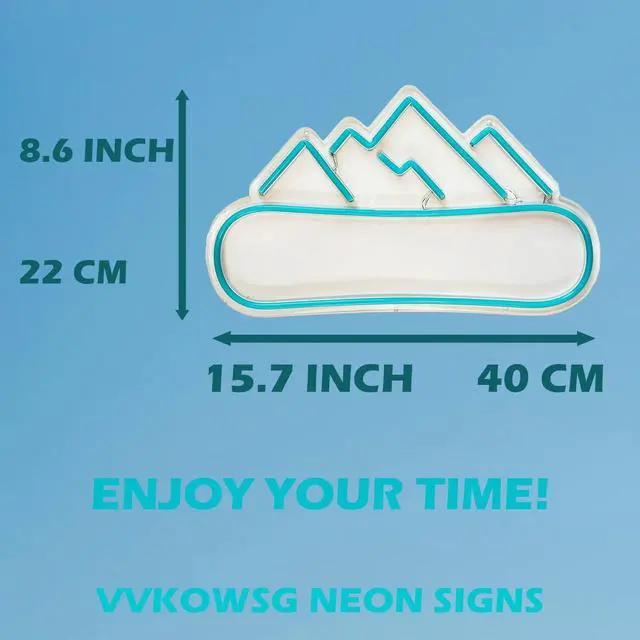 Alt view image 2 of 7 - Snowboarding LED Neon Sign Super Bright Acrylic Dimmable Snowy Mountain Led Light Size 15.7x8.6 in Skiing Neon Light for Shop Window Store Display Beer Bar Nightclub Grand Opening Gift