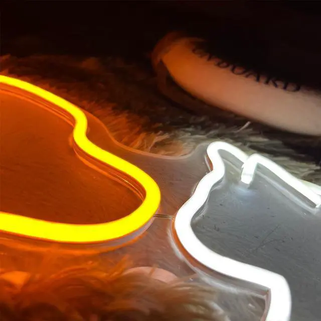 Alt view image 2 of 7 - Dog Cat LED Neon Sign Super Bright Acrylic Dimmable Dog Led Light Cat Neon Light Size 15.7x7.8 in Cute Neon Sign for Shop Window Store Display Beer Bar Nightclub Grand Opening Gift
