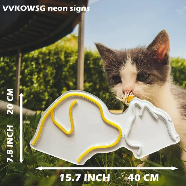 Alt view image 5 of 7 - Dog Cat LED Neon Sign Super Bright Acrylic Dimmable Dog Led Light Cat Neon Light Size 15.7x7.8 in Cute Neon Sign for Shop Window Store Display Beer Bar Nightclub Grand Opening Gift