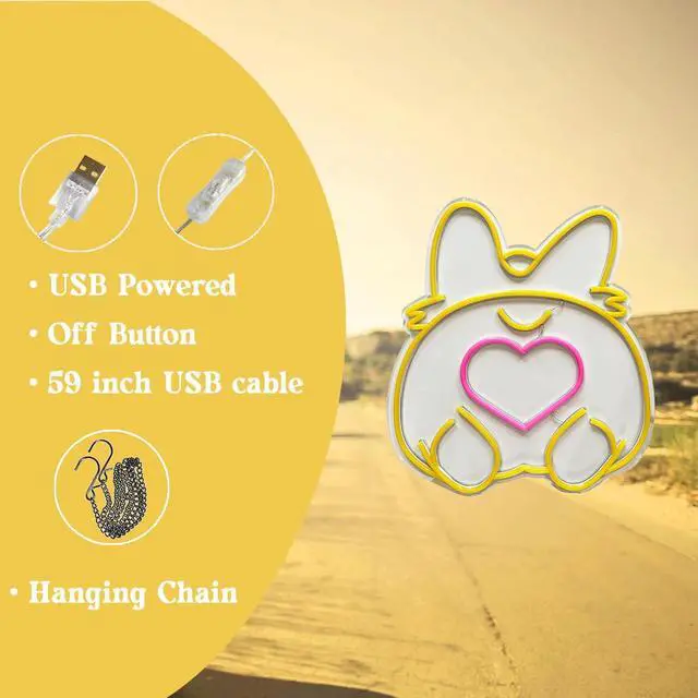 Alt view image 3 of 7 - Corgi LED Neon Sign Super Bright Acrylic Dimmable Dog Led Light Size 15x13.4 in Animal Neon Light for Dog Lovers Window Store Display Beer Bar Nightclub Grand Opening Gift