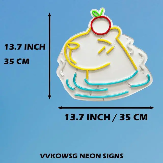 Alt view image 3 of 7 - Capybara Neon Sign Super Bright Acrylic Dimmable Cute Animal Led Light Size 13.7x13.7 in Capybara Neon Light for Window Store Display Beer Bar Nightclub Grand Opening Gift