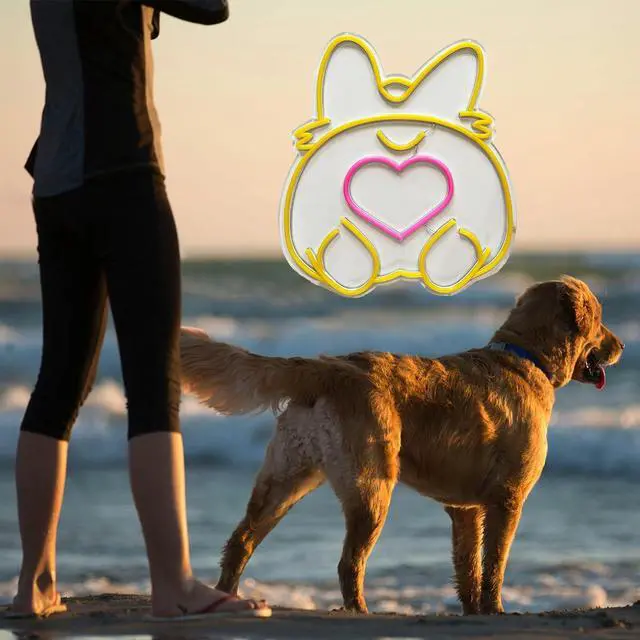 Alt view image 6 of 7 - Corgi LED Neon Sign Super Bright Acrylic Dimmable Dog Led Light Size 15x13.4 in Animal Neon Light for Dog Lovers Window Store Display Beer Bar Nightclub Grand Opening Gift