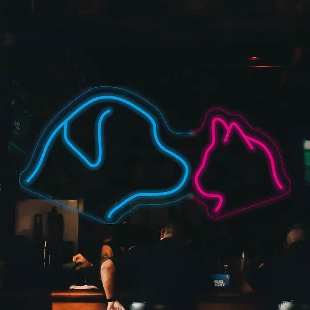 Main image of Dog Cat LED Neon Sign Super Bright Acrylic Dimmable Dog Led Light Cat Neon Light Size 15.7x7.8 in Cute Neon Sign for Shop Window Store Display Beer Bar Nightclub Grand Opening Gift