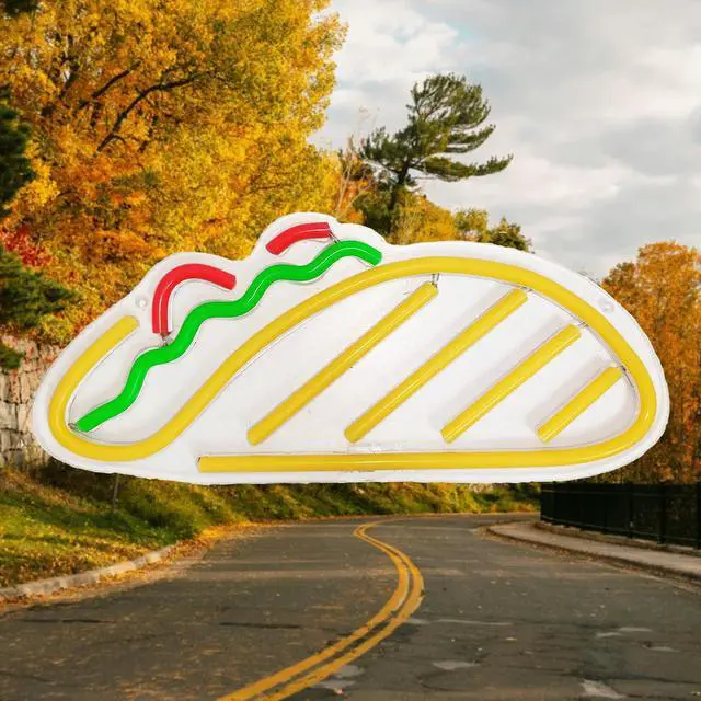 Alt view image 3 of 7 - Tacos Neon Restaurant Signs Light Acrylic Handmade Neon Advertising Led Light Tortilla Tacos Neon Light Night Light for Shop Window Store Display Beer Bar Pub Grand Opening Gift