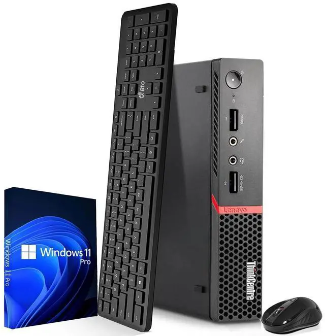Main image of Lenovo M715q Mini Desktop PC, AMD Ryzen 5 Pro 2400GE, 16GB DDR4 RAM, 512GB SSD, Built-in Wi-Fi, Wired Keyboard & Mouse, Windows 11 Pro, Offices and Casual Computing, Tiny PC (Renewed)