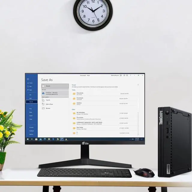 Alt view image 7 of 7 - Lenovo M70q Mini Desktop PC, Intel Core i3-10th, 16GB DDR4 RAM, 128GB SSD, Built-in Wi-Fi, Wired Keyboard & Mouse, Windows 11 Pro, Offices and Casual Computing, Desktop Tiny PC (Renewed)