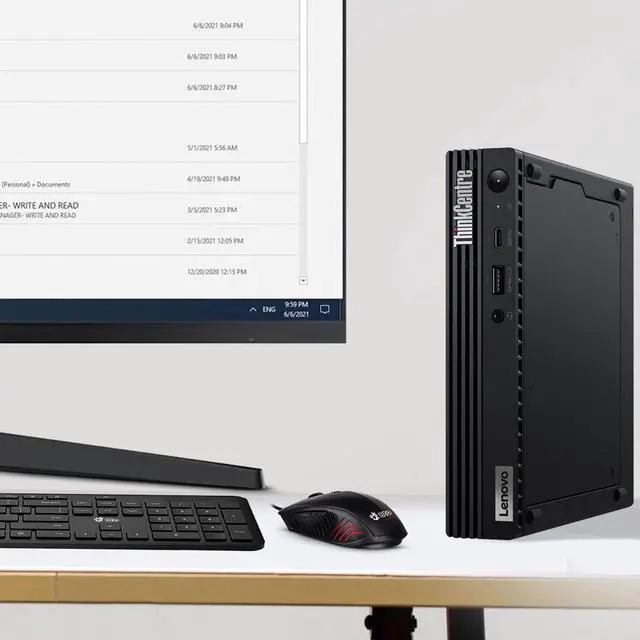 Alt view image 5 of 7 - Lenovo M70q Mini Desktop PC, Intel Core i3-10th, 16GB DDR4 RAM, 1TB SSD, Built-in Wi-Fi, Wired Keyboard & Mouse, Windows 11 Pro, Offices and Casual Computing, Desktop Tiny PC (Renewed)