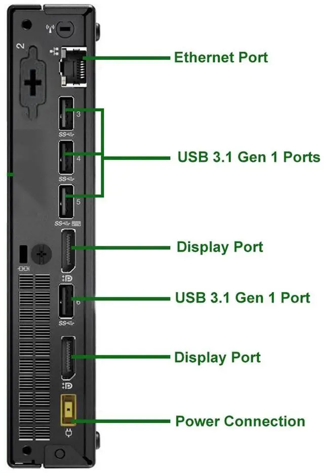 Alt view image 7 of 7 - Lenovo M910q Mini Desktop PC, Intel Core i5-7th Gen, 32GB DDR4 RAM, 512GB SSD, Built-in Wi-Fi, Wired Keyboard & Mouse, Windows 11 Pro, Offices and Casual Computing, Tiny PC (Renewed)