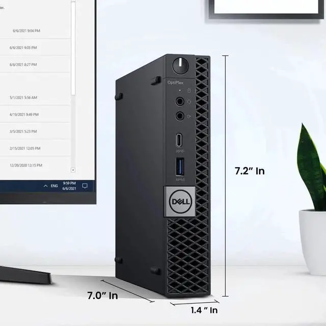 Alt view image 3 of 6 - DELL 7070 Desktop Mini PC, Intel Core i5-9th, 8GB DDR4 RAM, 1TB SSD, Wi-Fi, Wired Keyboard and Mouse, Windows 11 Pro, Offices and Casual Computing, Desktop PC (Renewed)